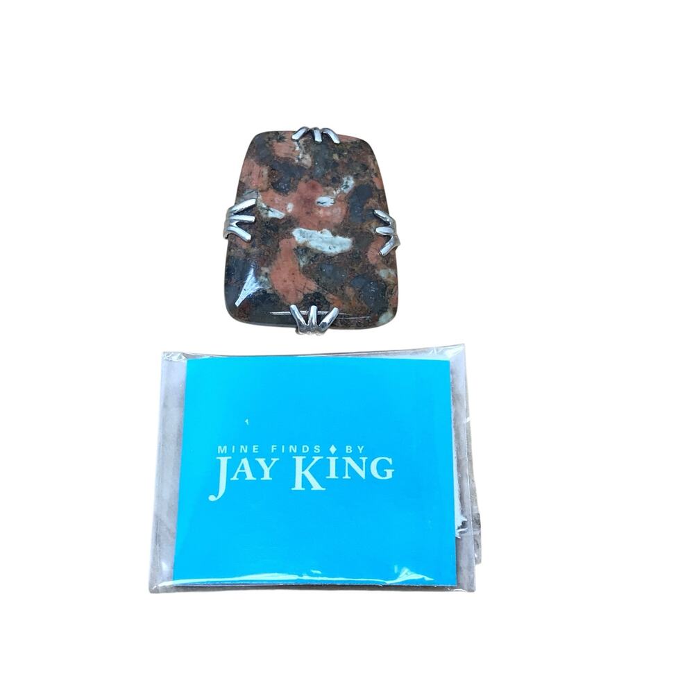 Jay King DTR Calico Jasper Pendant Sterling Silver Mine Finds 16g
